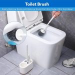 Vasukie Silicone Toilet Brush and Holder Set, with a Extra Crevice Cleaning Brush Deep Cleaning Toilet Bowl Brush for Bathroom Toilet Brushes for Bathroom Wall Mounted Water Drop (4IN1 White) - Image 3
