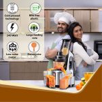 AGARO Imperial Slow Juicer, Professional Cold Press Whole Slow Juicer, 240 Watts Power Motor, 3 Strainers, All-in-1 Fruit & Vegetable Juicer, Grey/Black - Image 2