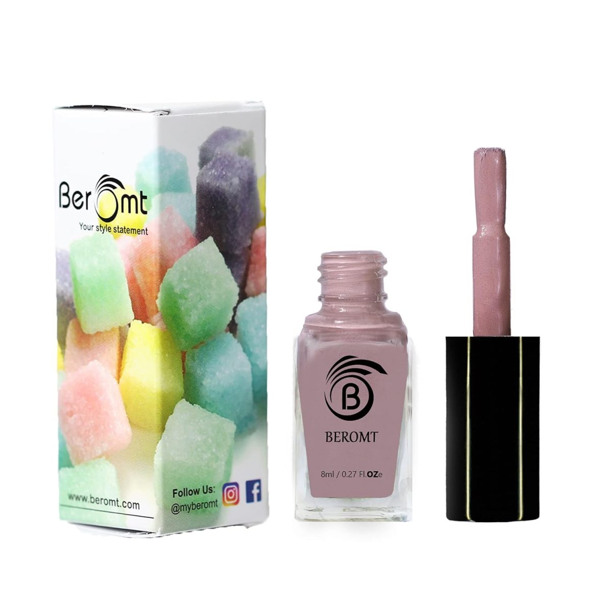 Beromt Sugar Candy Nude Matte Sugar Crush Nail Polish, Vegan, Cruelty-free, Non-Toxic, Safe Fast Dry, Nail Art, Crushed Texture effect, Best Sugar Texture Nail Polish, 8ml-615 - Image 3