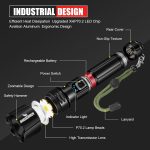 Shadowhawk Flash Light Led Torch, 20000 Lumens Flashlight Bright Light Torch, XHP70.2 Hand Torch Light Rechargeable USB Tactical, Waterproof Portable Torch Light for Trekking Hunting Emergency - Image 7