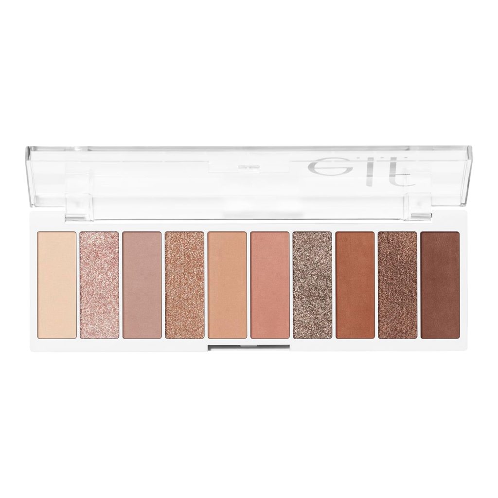 e.l.f. Perfect 10 Eyeshadow Palette, Ten Ultra-Pigmented Shimmer & Matte Shades, Vegan & Cruelty-Free, Keep It Ethereal, Multicolour