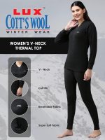 Lux Cott's Wool V Neck Full Sleeves Womens Thermal Top - Image 2