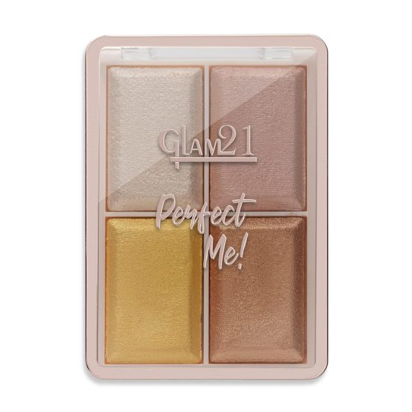 Glam21 Perfect Me! Highlighter Palette Blusher |Ultimate Shimmer Formulations | Highly-Pigmented Powder Highlighter With Easy-To-Blend Formula | Weightless Longlasting Illuminating Glow Face Kit| 6gm ( (Shade-03)