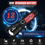 Shadowhawk Flash Light Led Torch, 20000 Lumens Flashlight Bright Light Torch, XHP70.2 Hand Torch Light Rechargeable USB Tactical, Waterproof Portable Torch Light for Trekking Hunting Emergency - Image 4