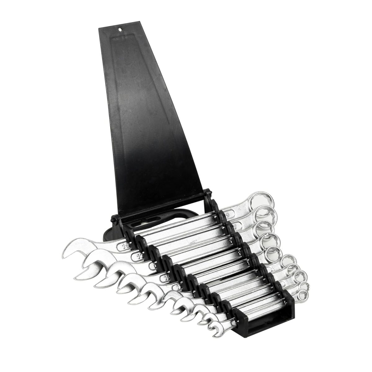 SPARTAN Carbon Steel Combination Spanner Set/Wrench Set/Tool Kit Multipurpose Home Use and Professional Spanners, Corrosion Resistant Chrome Plating Open Jaw and Ring Spanners (Silver, Set of 10) - Image 3