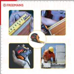 FREEMANS TUFF 5m:25mm Steel Inchi Measuring Tape - 5m with a Non Slip Rubber Covered ABS case || Double Side Printing || Click Action Front Lock and Belt Clip - Image 6