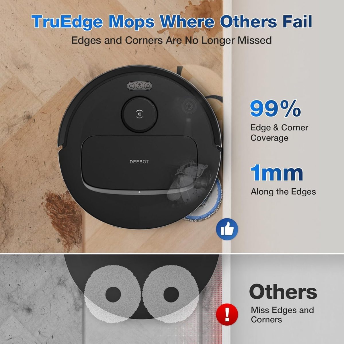 ECOVACS DEEBOT N30 Pro Omni Robot 2-in-1 Vacuum and Mop,10000 Pa Suction, TruEdge Adaptive Edge Mopping, ZeroTangle 2.0 Technology, Hot Air-Drying, Self-Emptying, Auto-Lift Mopping, Wet & Dry cleaning - Image 2