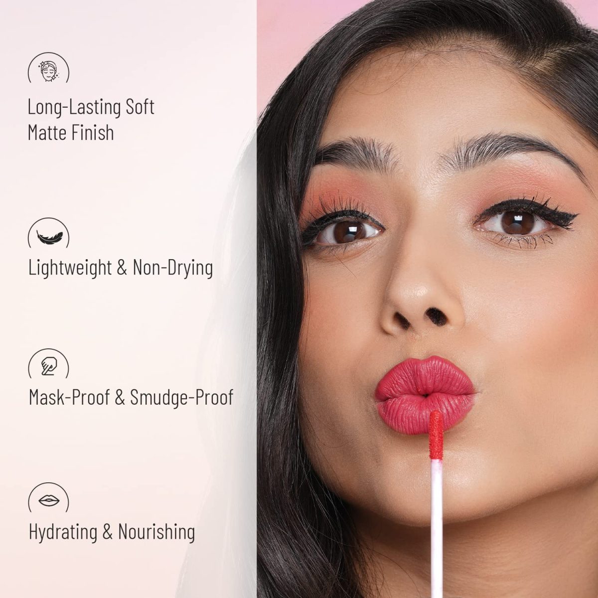 Swiss Beauty Soft Matte Lip Cream Weightless Lipstick | Long Lasting Lipstick With Velvety Finish | Shade- Nude Touch, 6ml - Image 3