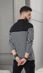 fanideaz Branded Mens Cotton Stripe Polo Full Sleeve T-Shirt - Image 7