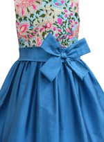 A.T.U.N. (ALL THINGS UBER NICE) Girls Skater Cotton Knee Length Sleeveless Double Bow Dress for Party and Special Occasions - Image 3