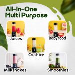 InstaCuppa Portable Blender for Smoothies and Juices, Mixer Juicer that Crushes Ice, Electric Shaker USB Rechargeable Battery with 4000 mAh 230 Watts Motor, 500 ML Juice Maker for Busy Moms - Image 3