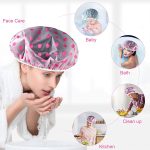 TRICSTER Shower Cap Set of 6 for Women, Reusable Waterproof Elastic Eva Free-Size Bathroom Shower Caps - For Homes, Spas, Salons, Hair Treatment, Beauty Parlors (Multicolored and Multi-design) - Image 3
