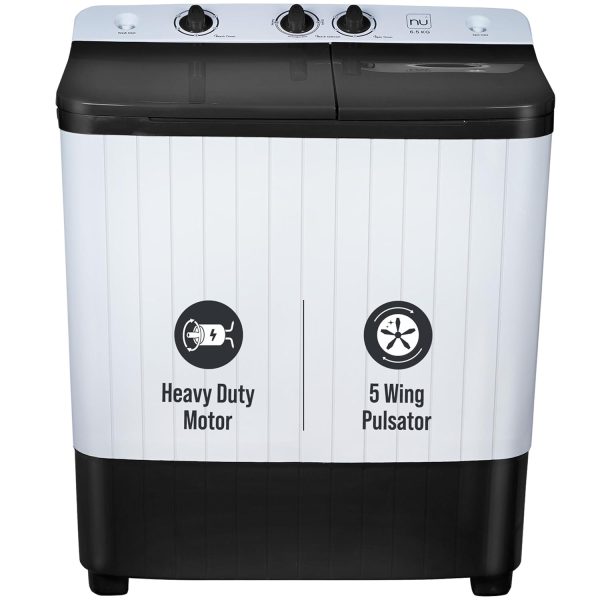 NU 6.5 Kg Semi-Automatic Top Load Washing Machine (WSTLP65GD, Grey) 2023 Model