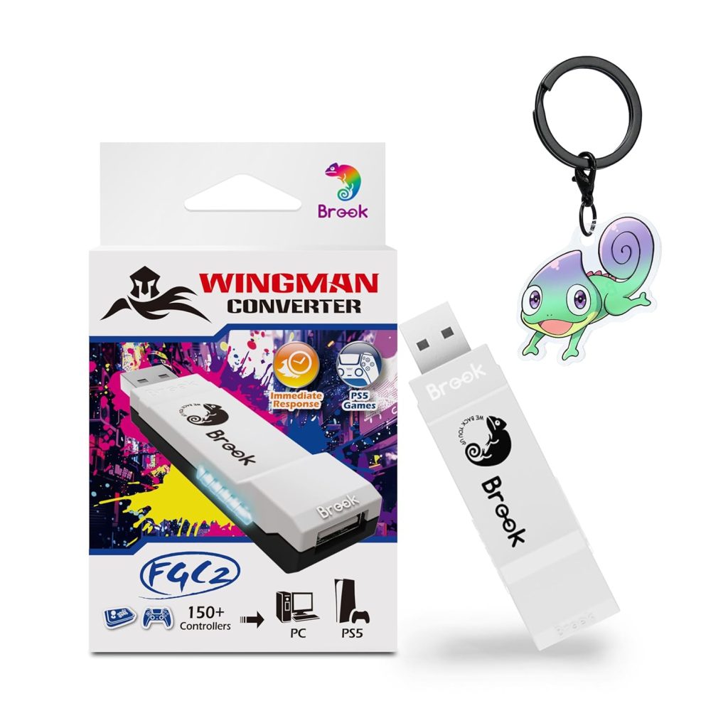Brook Wingman FGC2 Converter with Keychain– Arcade Joystick Adapter Gamepad for PS5 & PC, Supports All PS5 Games (Exclusive Version)