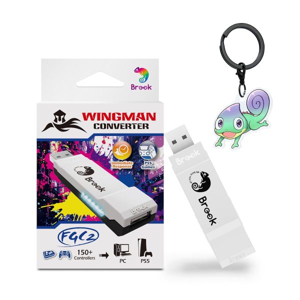 Brook Wingman FGC2 Converter with Keychain– Arcade Joystick Adapter Gamepad for PS5 & PC, Supports All PS5 Games (Exclusive Version)