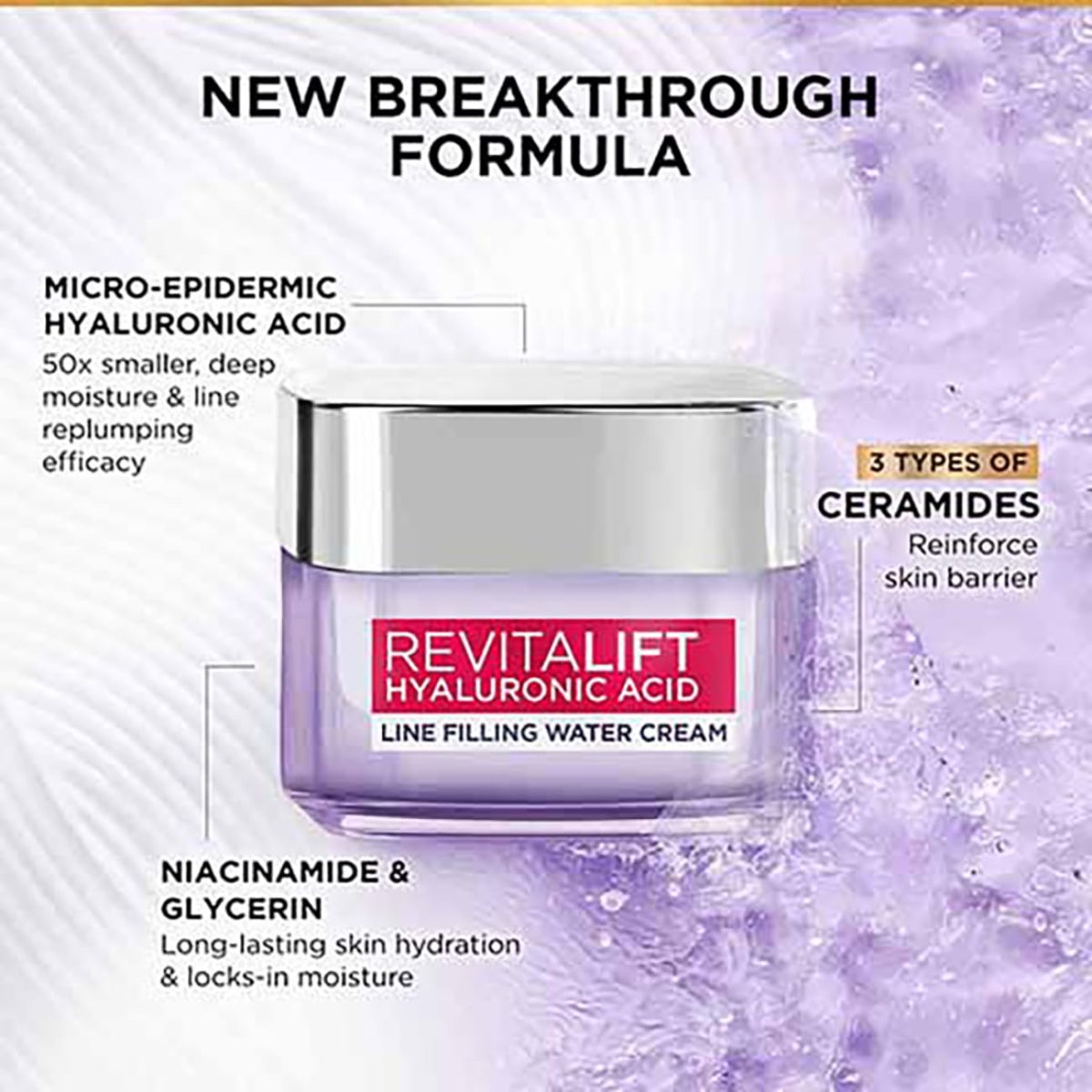 L'Oreal Paris Day Cream for Women, Hydrates and Replumps, For Radiant Skin, Revitalift Hyaluronic Acid, 50ml - Image 4