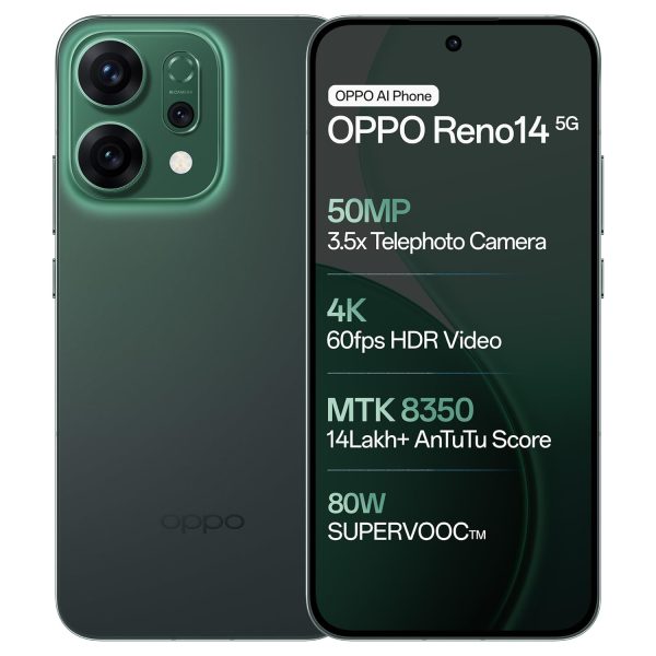 OPPO Reno14 5G (Forest Green, 12GB RAM, 512GB Storage)