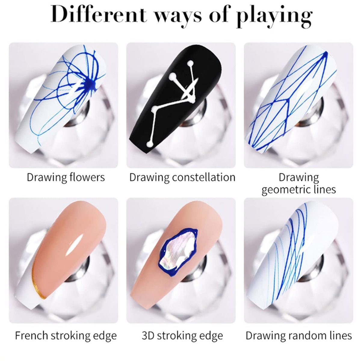 Nail Art Spider Gel, New Upgraded Matrices Spider Gel with 3pcs Nail Art Brushes, Nail Designs Gel Paint Wire Drawing Gel Polish for Line (White Black) - Image 4