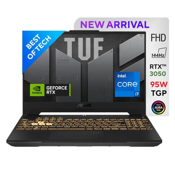 ASUS TUF Gaming F15 12th Gen, Intel Core i7-12700H Gaming Laptop(NVIDIA RTX 3050-4GB/95W TGP/16GB RAM/512GB SSD/FHD/15.6"/144Hz/RGB KB/90WHr/Windows 11//Jaeger Gray/2.20 Kg) FX577ZC-HN193W
