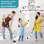 COFENDY Electric Spin Scrubber,Cleaning Brush Scrubber for Home, 400RPM/Mins-9 Replaceable Brush Heads-90Mins Work Time,Adjustable Size,2 Adjustable Speeds for Bathroom Shower (White) - Image 8