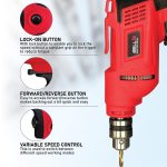 IBELL Electric Drill ED06-91, 400W, Copper Armature, 2800 RPM, Chuck 10 mm Forward/Reverse for Wood & Metal Work with Variable Speed Control - Image 6