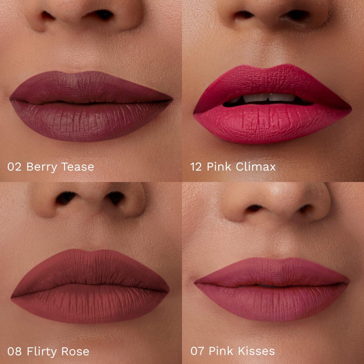 Pilgrim Matte Mini Liquid Lipstick 4 in 1 Pack Smudgeproof, Hydrating & Lightweight (The Pink Sin, 4 ml) - Image 3