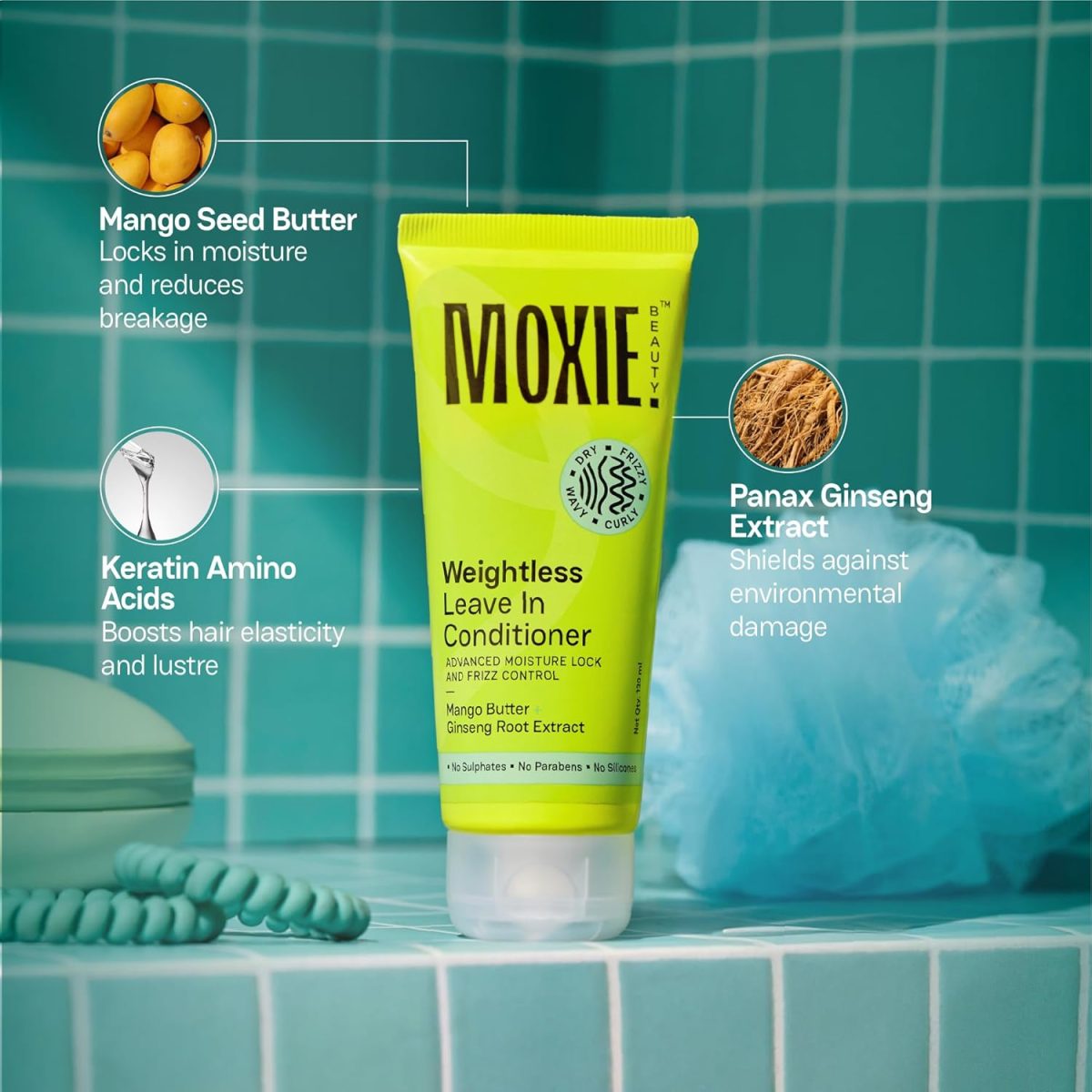 MOXIE BEAUTY Weightless Leave-In Conditioner For All Hair Types - 94% Hair Moisture Retention | Made With Mango Butter & Ginseng Root Extract | 120 Millilitre - Image 4
