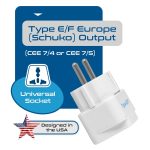 Ceptics European Plug Adapter, India to Europe Adapter (Schuko) - Type E/F Travel Adapter Europe - CE Certified - RoHS Compliant - White - 2 Pack - 5 Years Warranty - Image 5