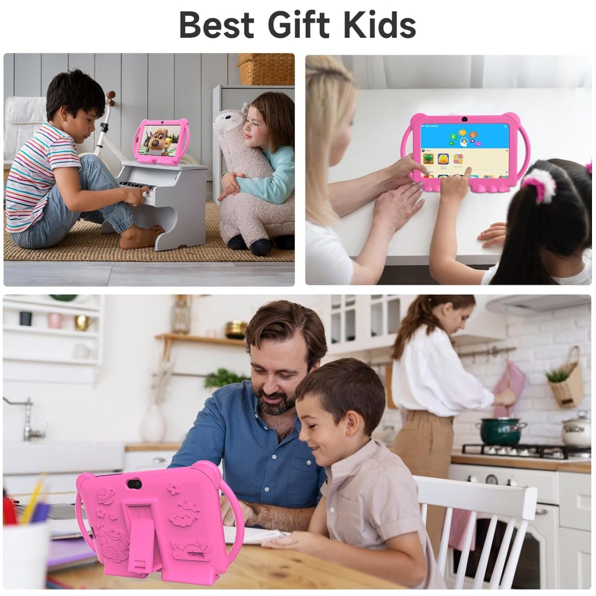 PEICHENG Kids Tablets, Android 12 Tablet for Kids, 4GB RAM, 32GB ROM, Toddler Tablet, 7 Inch IPS Screen, Child Lock, 2+5MP Dual Camera, Shockproof Case for Education, Games - Image 5