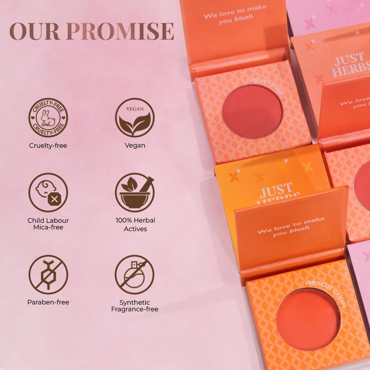 Just Herbs Nourishing Powder Blush Infused with Beetroot & Gotukola Highly Pigmented, Buildable Suitable for All Skin Tones - 3.5 g - Image 8