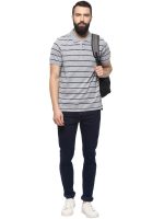 AMERICAN CREW CottonPoly Striped Polo T-Shirt for Men - Image 9