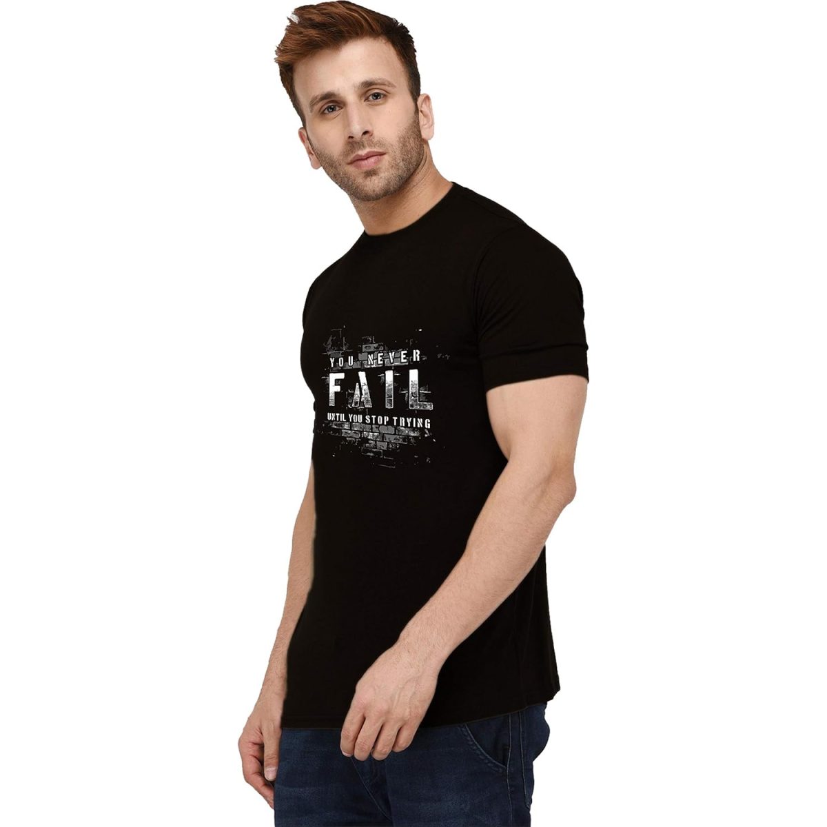 London Hills Men's Regular Fit Cotton Blend Half Sleeve Tshirt for Men | Printed T-Shirt for Men - Image 3