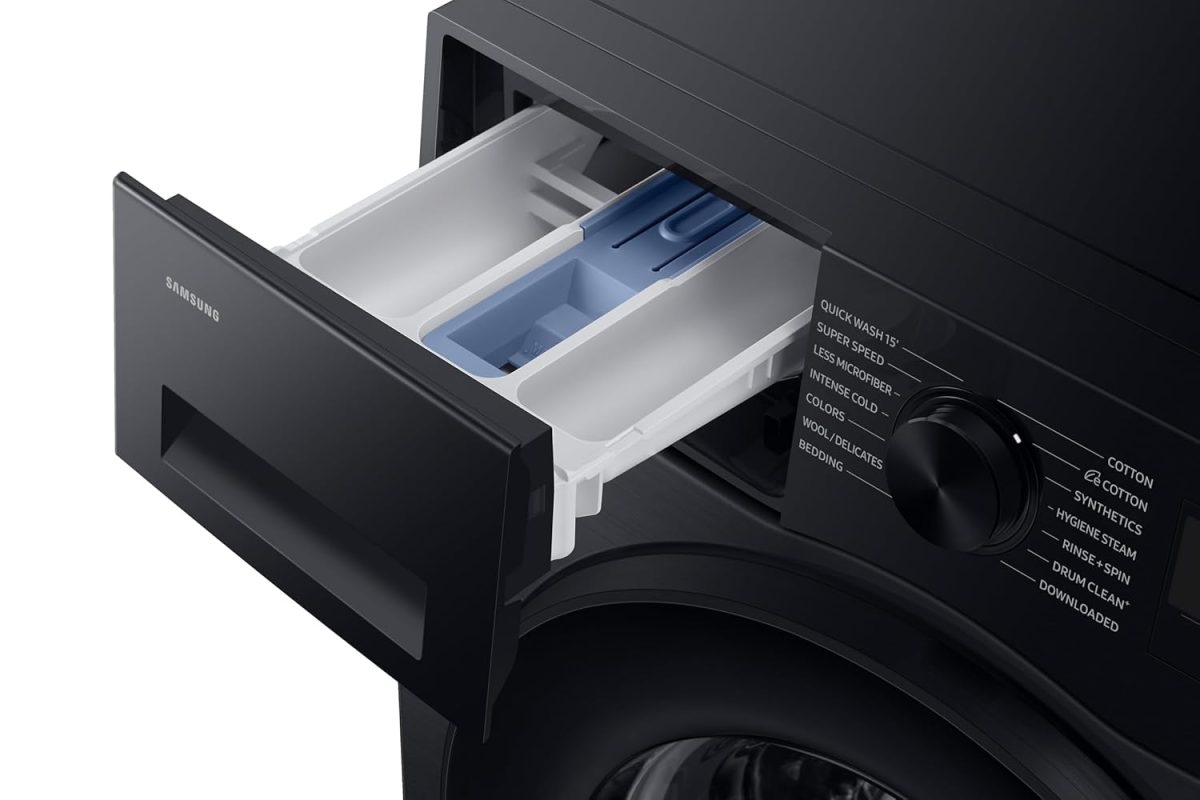 Samsung 12 kg, 5 Star, Super Speed, Wi-Fi, Hygiene Steam with Inbuilt Heater, Digital Inverter, Fully-Automatic Front Load Washing Machine (WW12DG5B24ABTL, Black) - Image 12