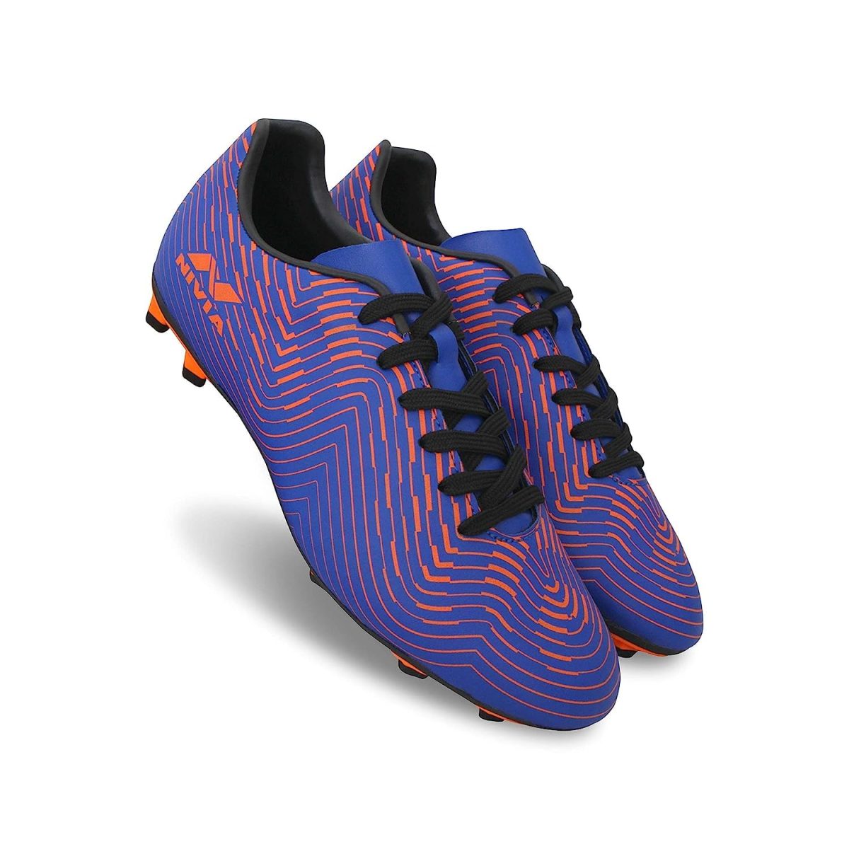 Nivia Encounter 7 Football Shoes for Men, Blue, Orange, 8 - Image 6