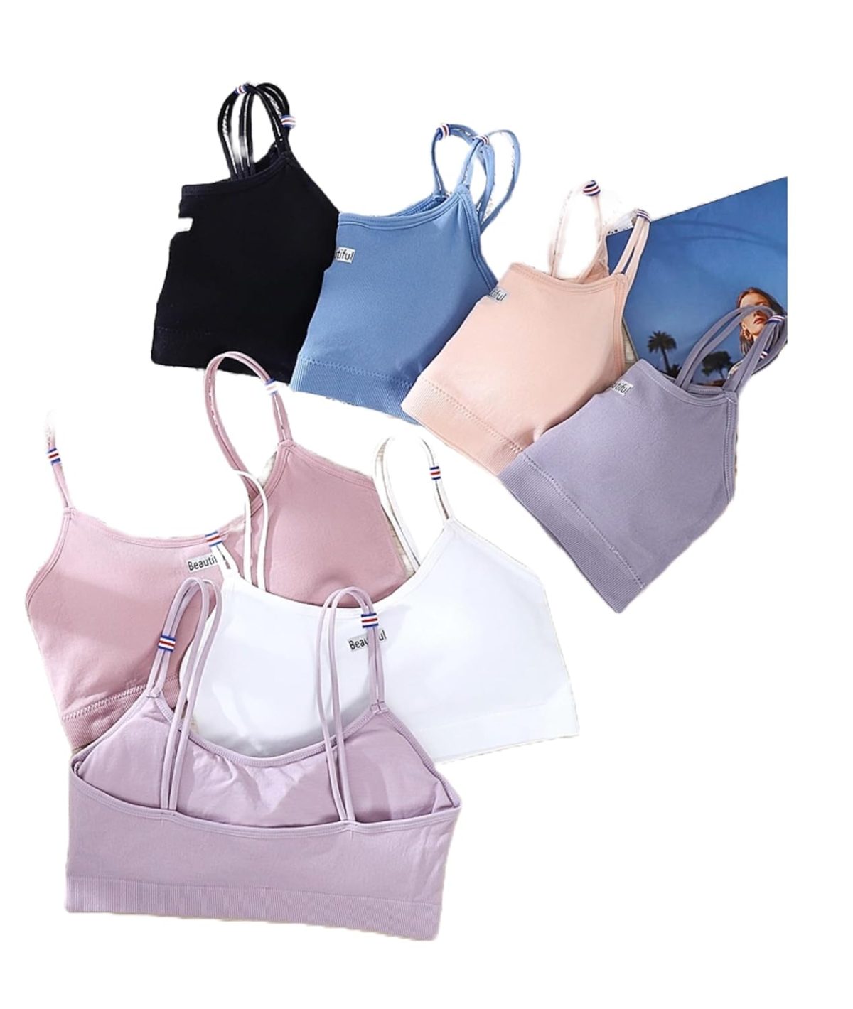 DKOALE Women Bra - Girls Bra Cotton Padded Bra Sports Bra (Full Coverage, Removable Padded) Free Size (Pack of 2), Size (28-30-32)
