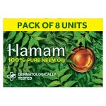 Hamam New Bathing Soap (Pack of 8) with 100% Pure Neem Oil Which Helps Protects Your Skin From Pimples and Other Skin Problems