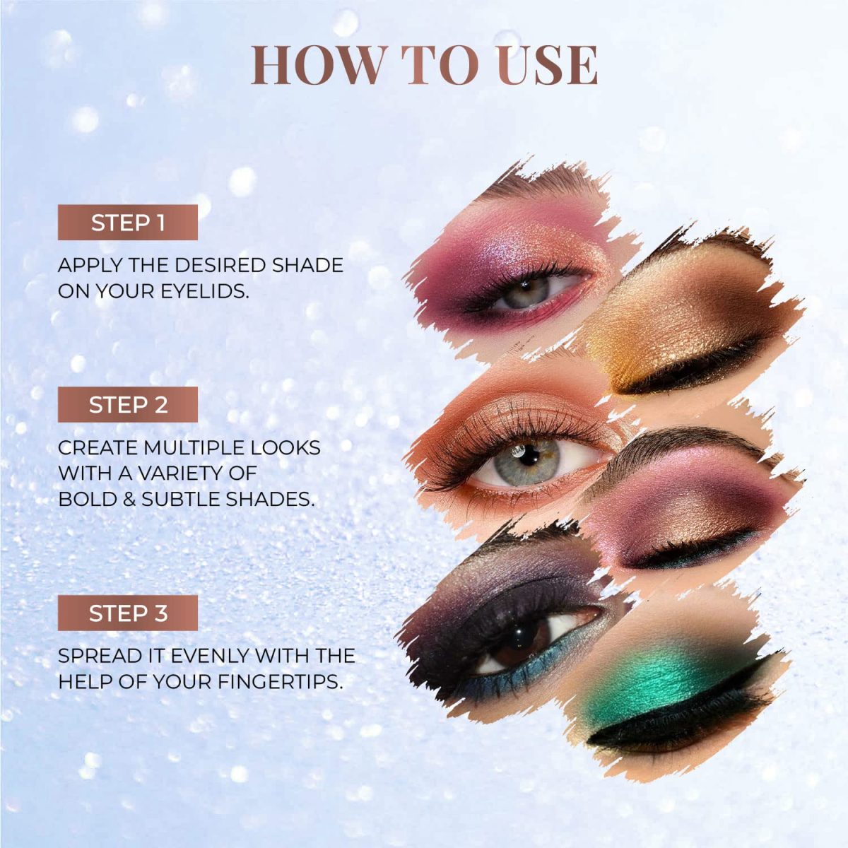 Just herbs 8 in 1 Herbal Metallic-shimmer finish, Long Lasting & Ultra Smooth Eye Shadow Lidsticks with Kumkumadi - 12gm - Image 5
