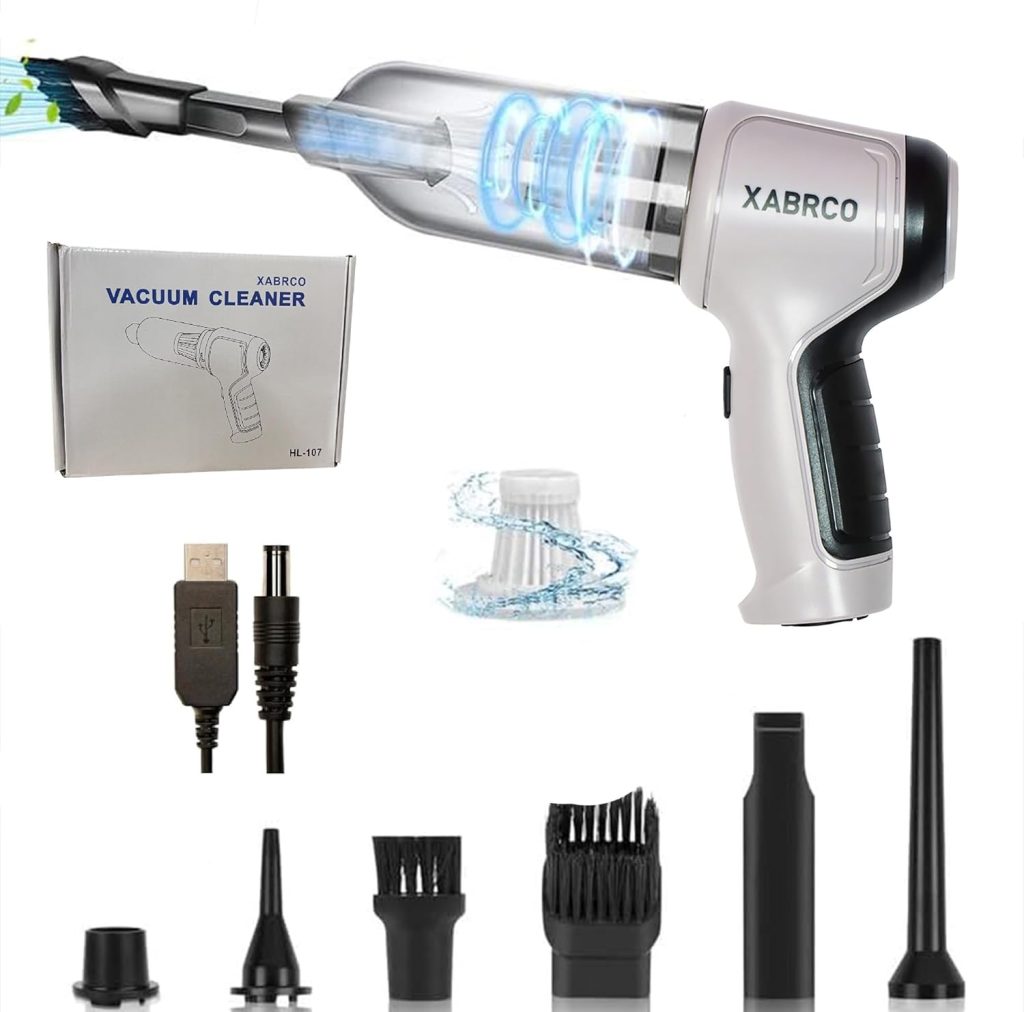 XABRCO Car Vacuum Cleaner 6 in 1 Portable Handheld Air Blower for Cleaning Dust 120W High-Power Vacuum Cleaner for Home Use Wet and Dry (Gray) || Best Car Accessories 2025 ||
