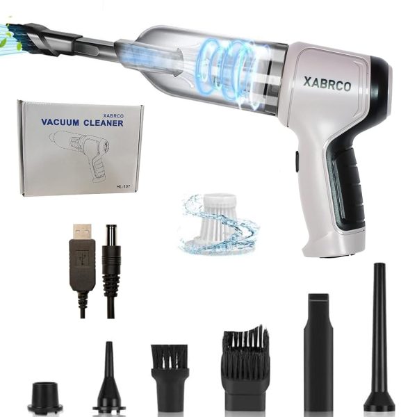 XABRCO Car Vacuum Cleaner 6 in 1 Portable Handheld Air Blower for Cleaning Dust 120W High-Power Vacuum Cleaner for Home Use Wet and Dry (Gray) || Best Car Accessories 2025 ||