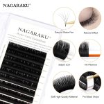 NAGARAKU Easy Fanning Auto Fans Eyelash Extension Self Handing Making Fast Bloom Flowering Pre-bonded Lashes Mega Volume 12 Row/Tray With Thickness 0.07mm Curl C (Length - 12mm) - Image 2