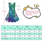 Funnycokid Girls Mermaid Dress Kids Summer Sleeveless Dresses Birthday Sundress Swing Outfit 4-13 Years - Image 6