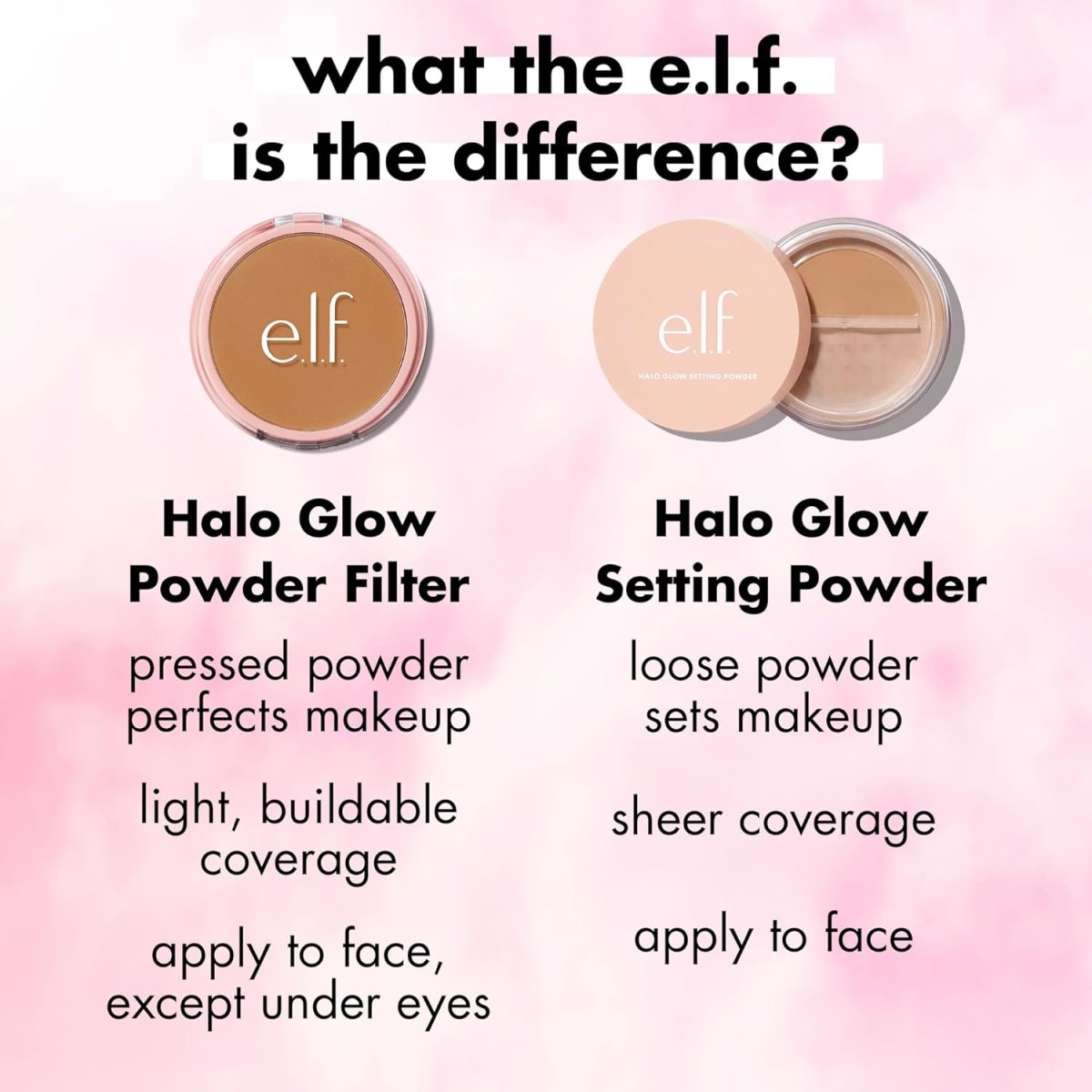 e.l.f. Halo Glow Powder Filter, Ultra-fine Finishing Powder (Fair Warm) - Image 8
