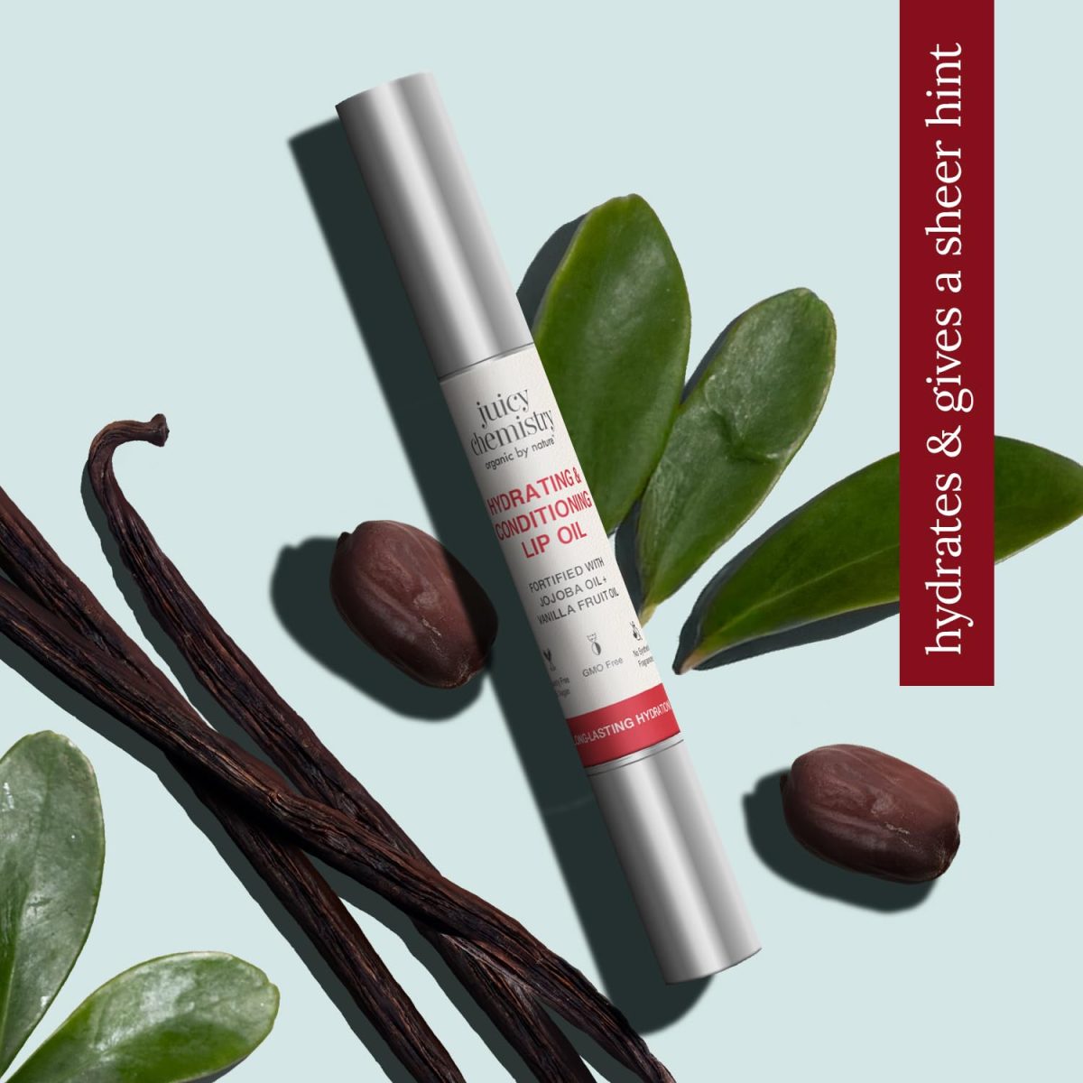 Juicy Chemistry Hydrating and Conditioning Lip Oil, 2 ml | High Shine, Ultra-Conditioning for Dry Lips | Infused with Jojoba & Avocado Oil | Vegan & Cruelty-Free Lip Care - Image 5