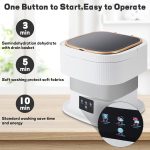 SeMi AuToMaTiC FoLdInG 11L SmAlL MiNi WaShInG MaChInE WiTh DrYeR DeEp CLeAnInG FoR UnDeRwEaR WaShINg MaChInE ClOtHeS WaShEr (WQ4) - Image 6