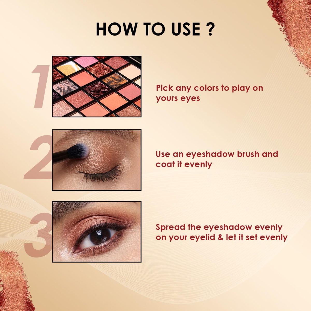 Glam21 Celeste Professional Eyeshadow Palette | Highly Pigmented |40 Selected Shades| Matte & Shimmer Shades - 50Gm |02- Blissful - Image 5
