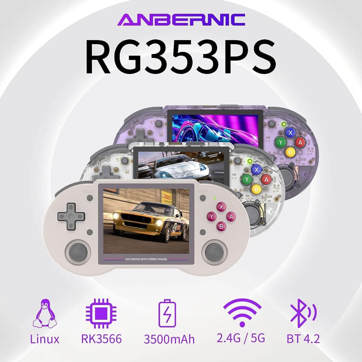 New World RG353PS Retro Handheld Game Console , Single Linux System 3.5 Inch IPS Screen 128G TF Card + P S P Games - Image 2