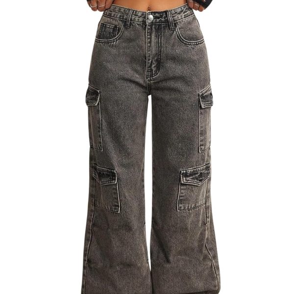 GRECIILOOKS Women's Regular Fit High Rise Jeans | Pant | Baggy Jeans High Waist | Bell Bottom Jeans