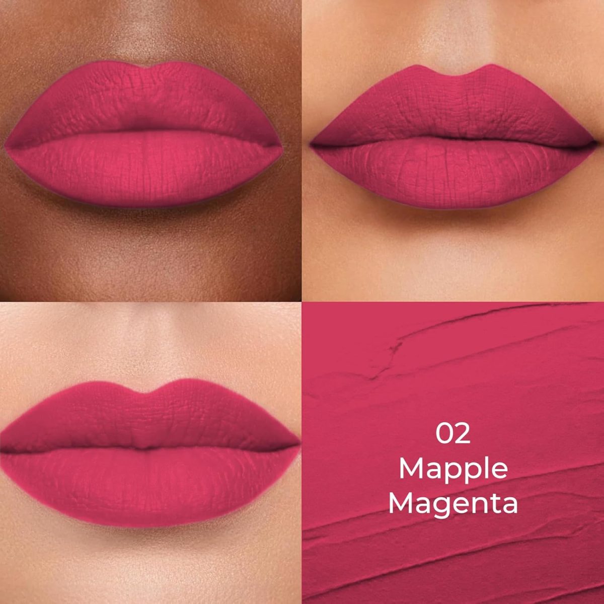 Colors Queen Lippie Creamy Matte Lipstick | Single Swipe Application, Long Lasting & Highly Pigmented | Lightweight Lipstick for Women Infused with Jojoba Oil and Vitamin E (02 - Maple Magenta, 5g) - Image 2