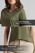 Van Heusen Women's Cotton Regular Fit Half Sleeve V-Neck Casual T-Shirt - Image 7