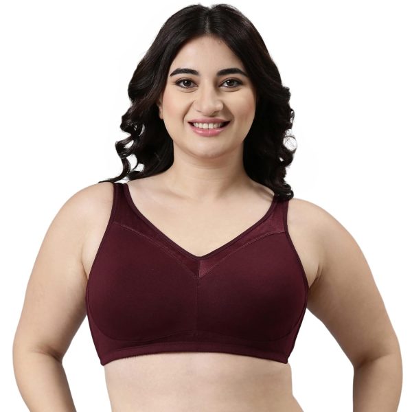 Enamor Full Support Super Lift Women's Cotton Everyday Minimizer Bra - Non Padded, Wirefree, Full Coverage - A112 (Available in Plus Sizes)